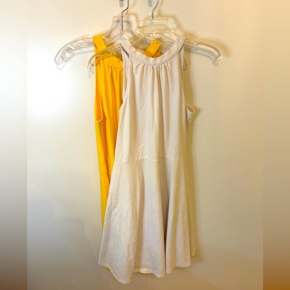 Dresses & Skirts - 2 Sundresses Yellow & White Sleeveless Dress; Tie in back. Size M